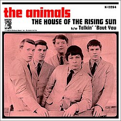 The Animals on stage, whose powerful rendition of 'The House of the Rising Sun' became a cautionary tale among gambling songs